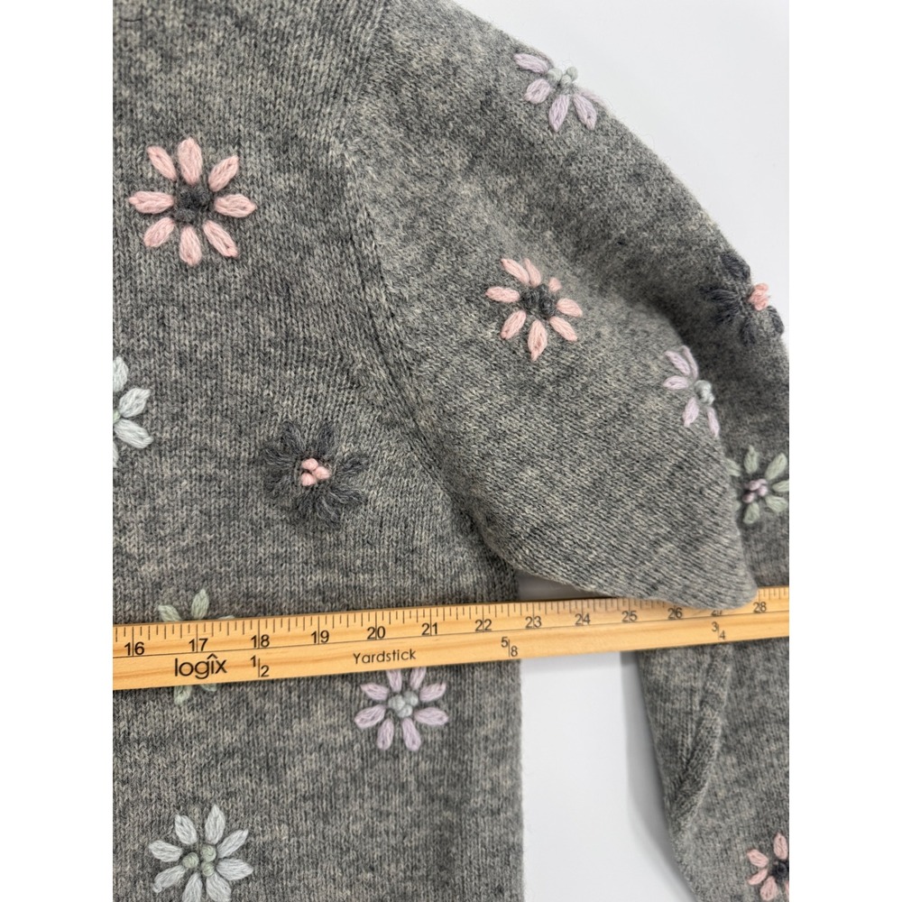 Lord & Taylor Cardigan Women 1X Wool Floral Embroidered Sweater Cottage Grandma - Picture 5 of 8
